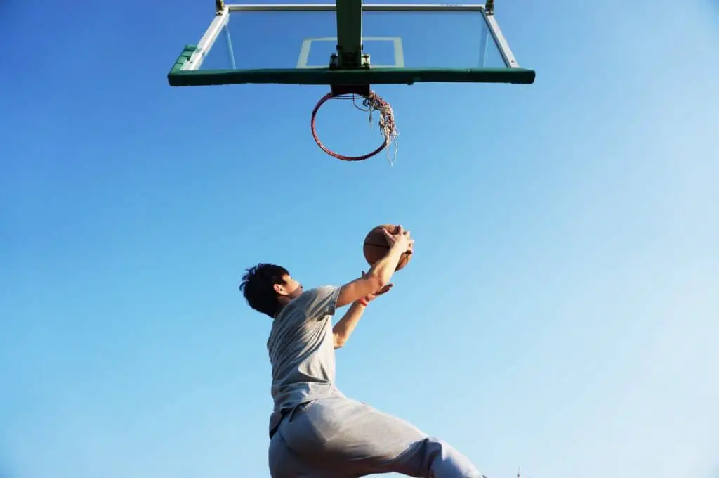 Basketball Shot from under the net